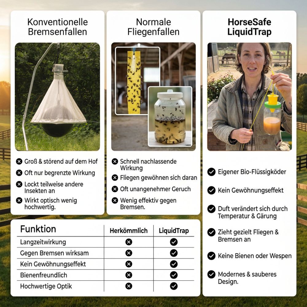 HorseSafe LiquidTrap – Schluss mit Fliegenstress auf deinem Hof