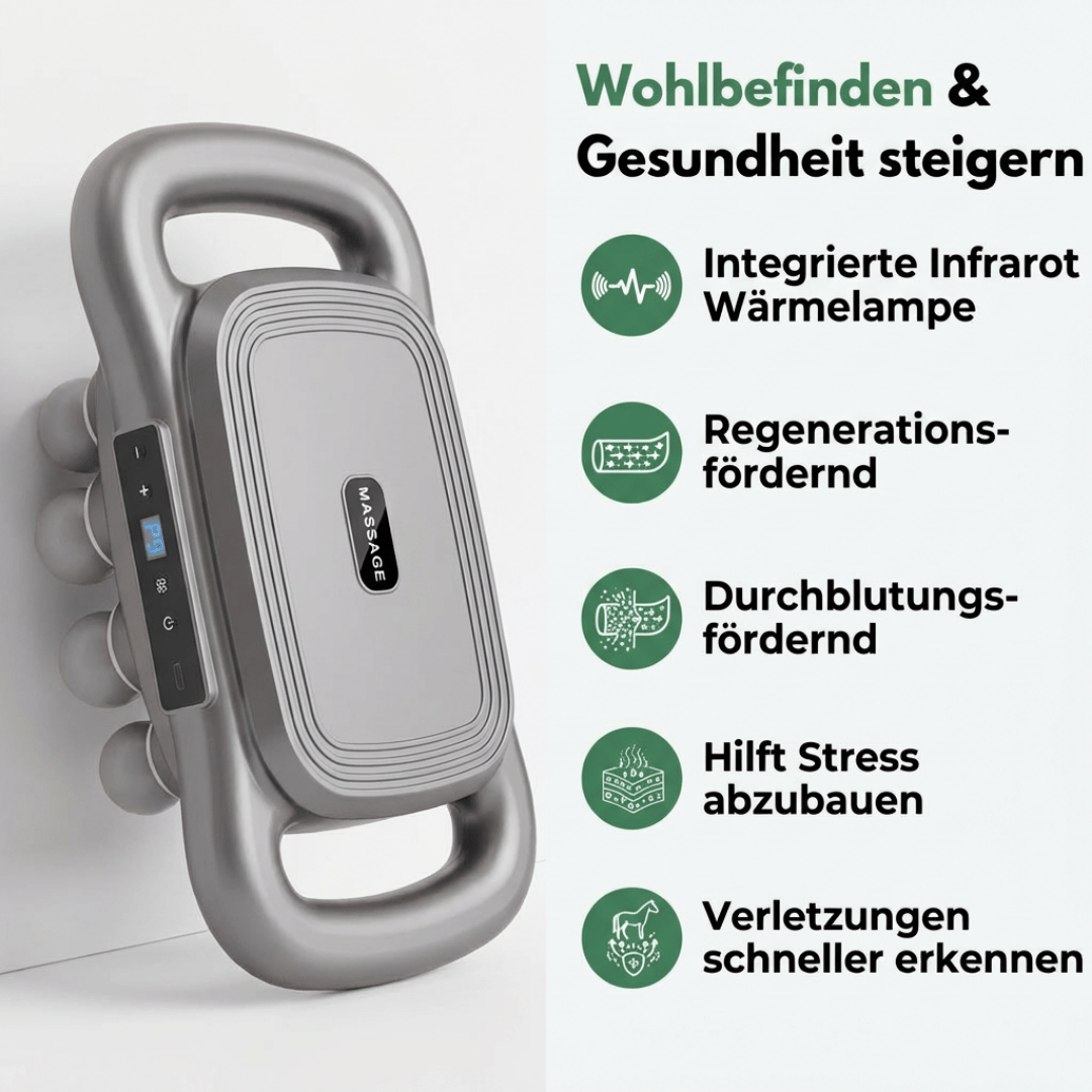 Magic 8 Pferdemassage Gun für Rücken-, Nacken- & Hüftmassagen